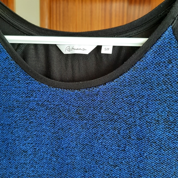 Reitmans Peplum Top color Block office small office knit - Picture 2 of 4